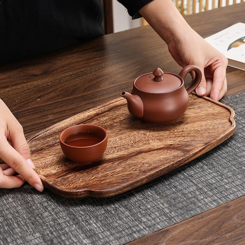 批发穆尼简约相思木实木托盘圆方形椭圆形甜品水果盘饰品|undefined