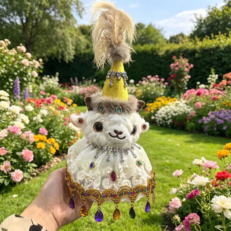 Xinjiang DIY Rhinestone-Embellished Plush Toy Sheep Keychain Cute Bag Decoration Gift for Girls