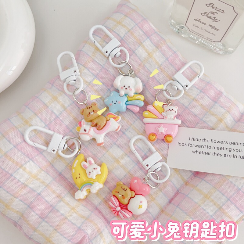 Cute Cartoon Animal Keychain Ins Sweet Girl Bestie Gift School Bag Pendant Accessories Jewelry Cute Cartoon Animal Keychain Ins Sweet Girl Bestie Gift School Bag Pendant Accessories Jewelry