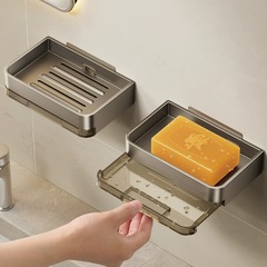 石鹸ケース壁掛け式トイレ穴なし二重石鹸水切りケース家庭用浴室壁石鹸ホルダー