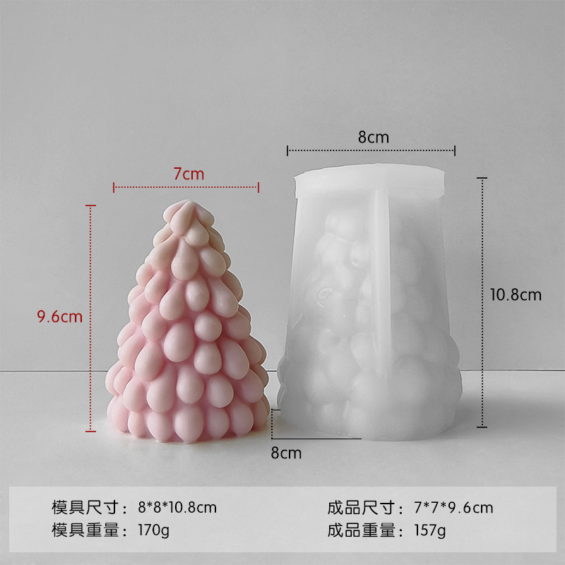 Jiahui Decoración de Navidad Decoración de Silicone Molde DIY Ciano de Silicone Árbol de Navidad