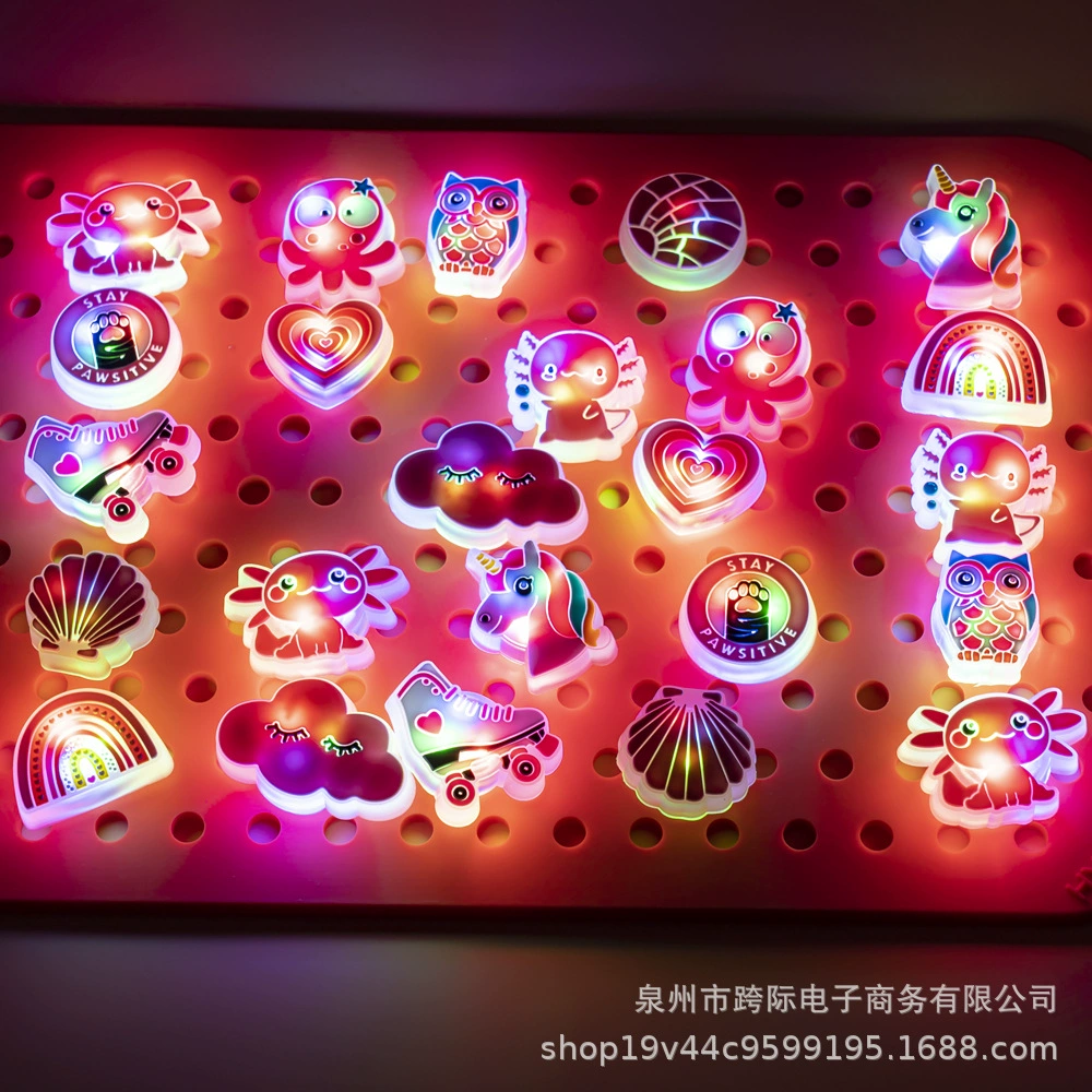 LED аксессуар, обувь, мультфильм пляжная обувь пряжка, браслет со светом, украшения