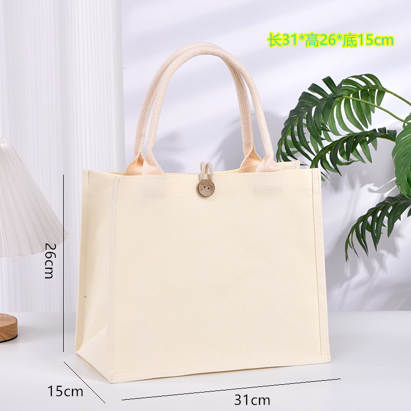 Bolsa de lona en stock, bolsa de lienzo para niños pintados y teñidos DIY, película en blanco cubierta, bolsa de lona tridimensional