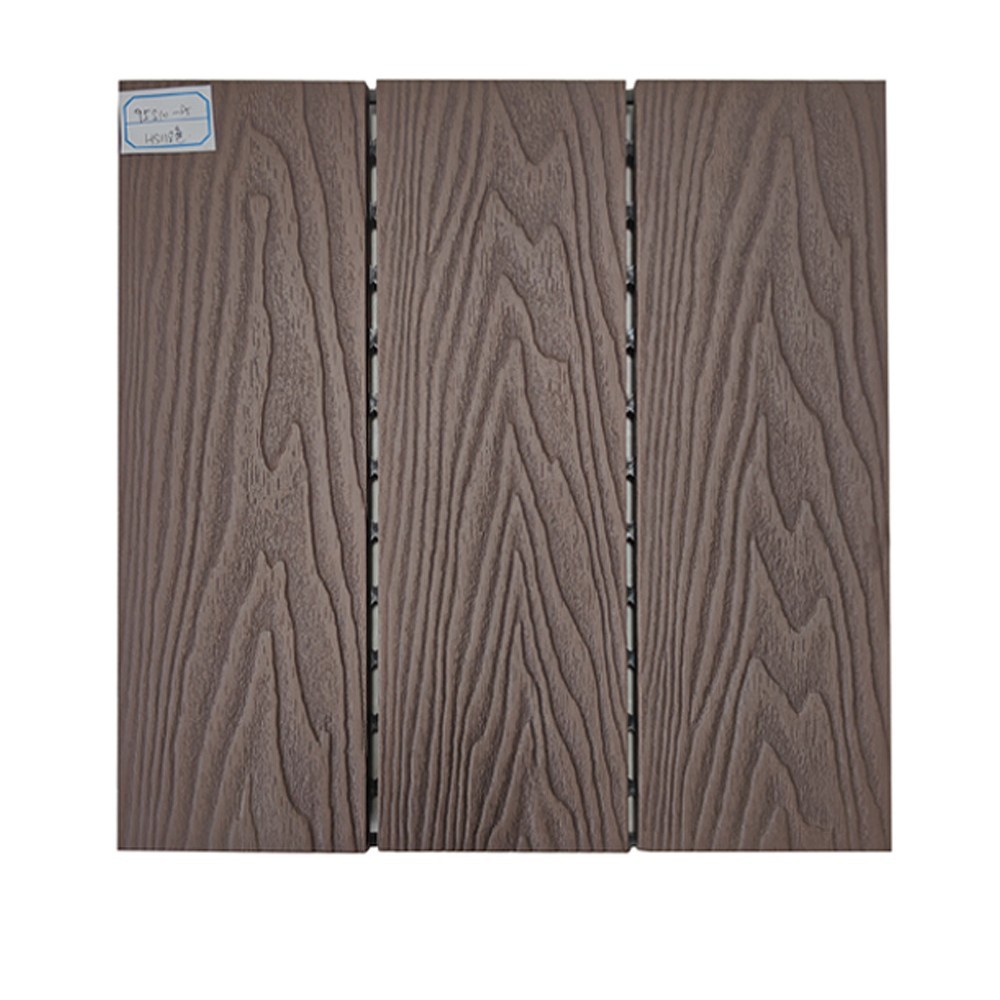 Madera de plástico WPC piso co-extrusión DIY sauna tablero 30*30 profundo relieve costura piso de madera de plástico sólido antideslizante image 11
