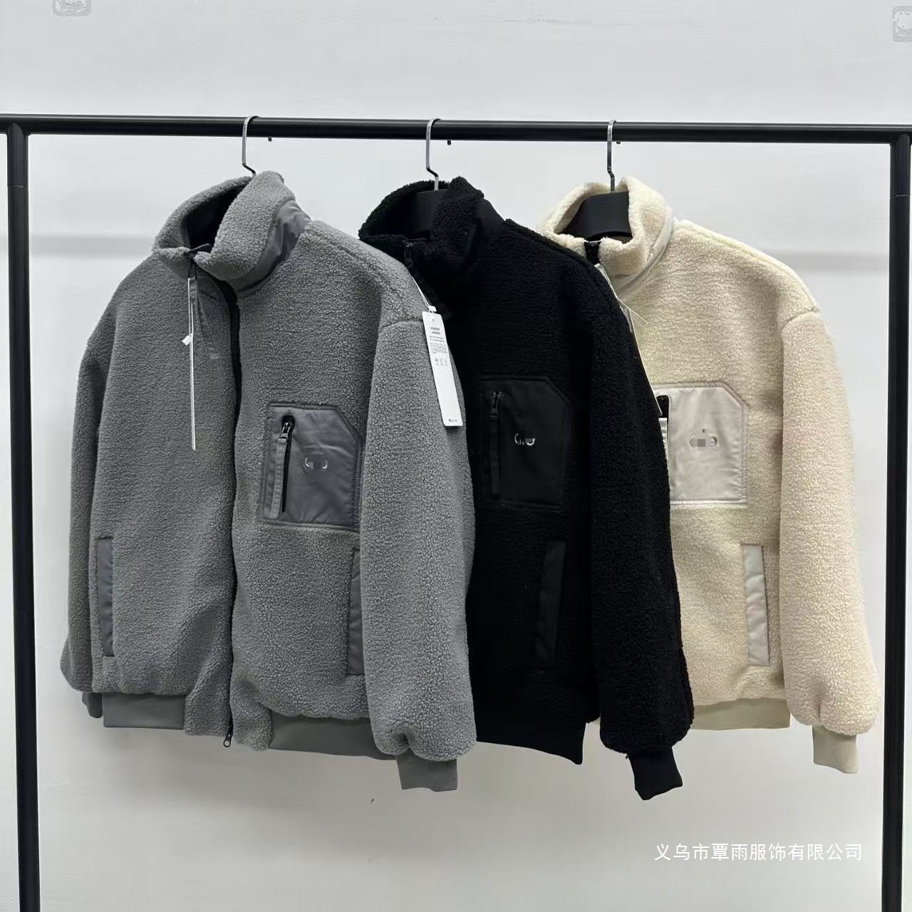 8839a Men's loose-fitting, thick, fashionable cotton jacket with a stand-up collar and lamb wool lining, suitable for couples