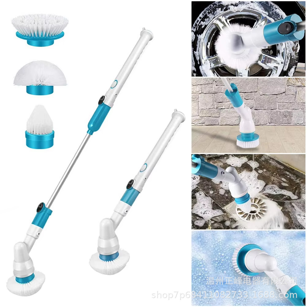 Cepillo de limpieza eléctrico multifuncional automático giratorio retráctil carga inalámbrica mango largo Cerda aparato lavado