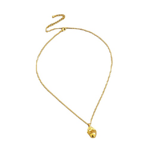 European and American original niche brass-plated gold Baroque freshwater pearl pendant necklace, stylish and elegant, simple and versatile.