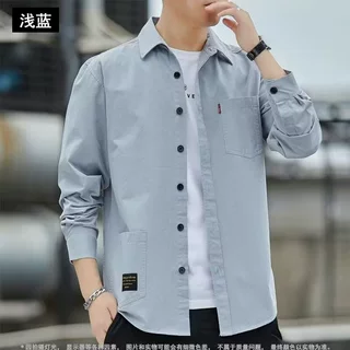 外贸衬衫男长袖工装男士衬衣日系寸衫休闲宽松上衣春秋款外套新款