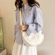 Canvas bag for women 2024 new large capacity simple College student class commuter shoulder messenger bag ins dumpling bag