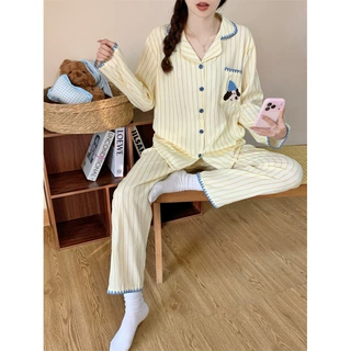 睡衣女春秋云感棉2026新款女士卡通长袖长裤春款可外穿家居服套装