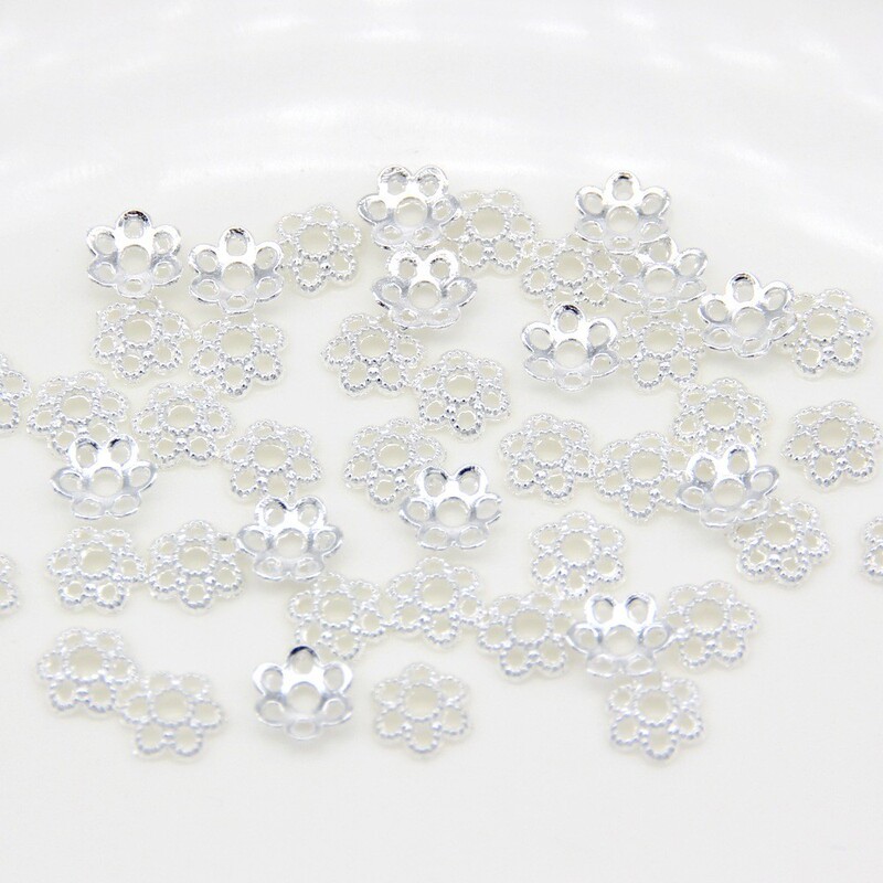 Diy合金の小さい花の托の6mmの麻の点の花の托のビーズの真珠のスペーサーのアクセサリーの部品のメーカーの卸売り|undefined