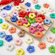 Acrylic paint cute small flower beads loose beads diy five-petal flower beaded mobile phone chain jewelry accessories material