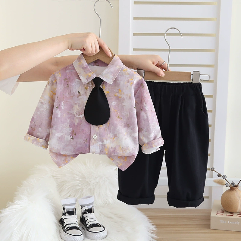 Детский костюм из двух предметов для мальчика, осенне-весенний стиль 2025, новый корейский дизайн