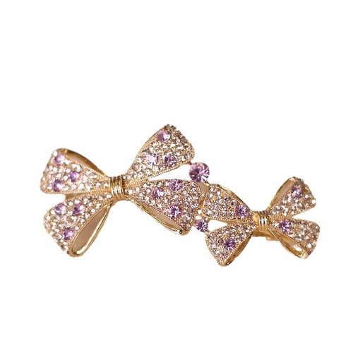 High-end bow hair clip, elegant spring clip for the back of the head, half-up hairstyle hairpin, updo hair accessory, headwear.