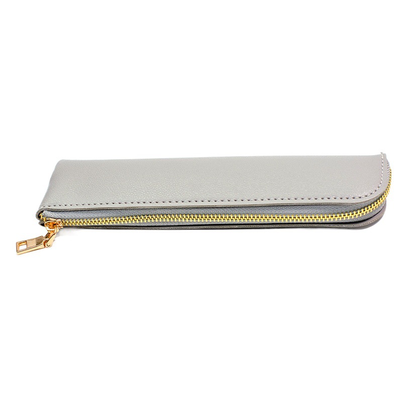 Simple caja de lápiz de cuero de color sólido estilo coreano retro estudiante de gran capacidad caja de lápiz caja de papelería niños y niñas bolsa de papelería