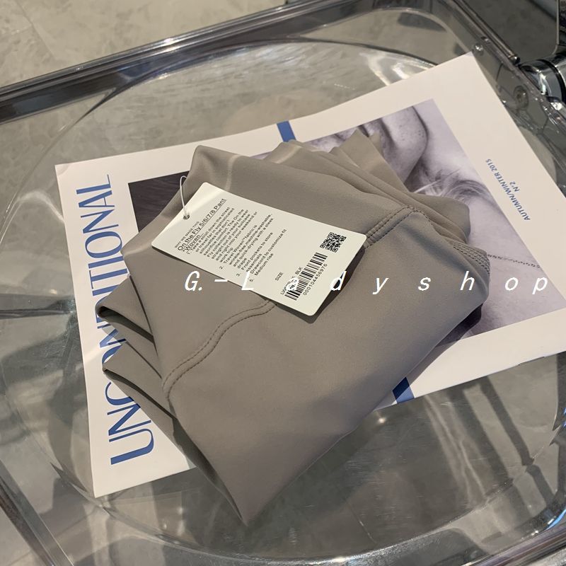 Lulu pantalones nude de color crema cintura alta Levantamiento de cadera sin vergüenza línea pantalones de yoga pantalones cortos de secado rápido