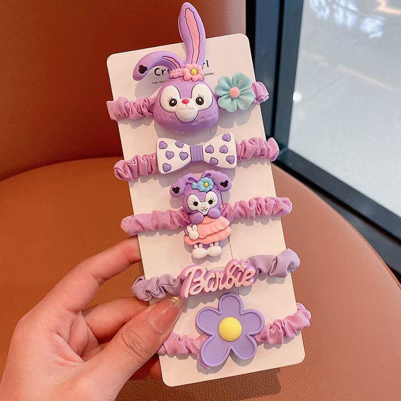 Ins viento frío gradiente gris 3 correas para el cabello gruesas y de alta elasticidad bandas de goma para atar el cabello