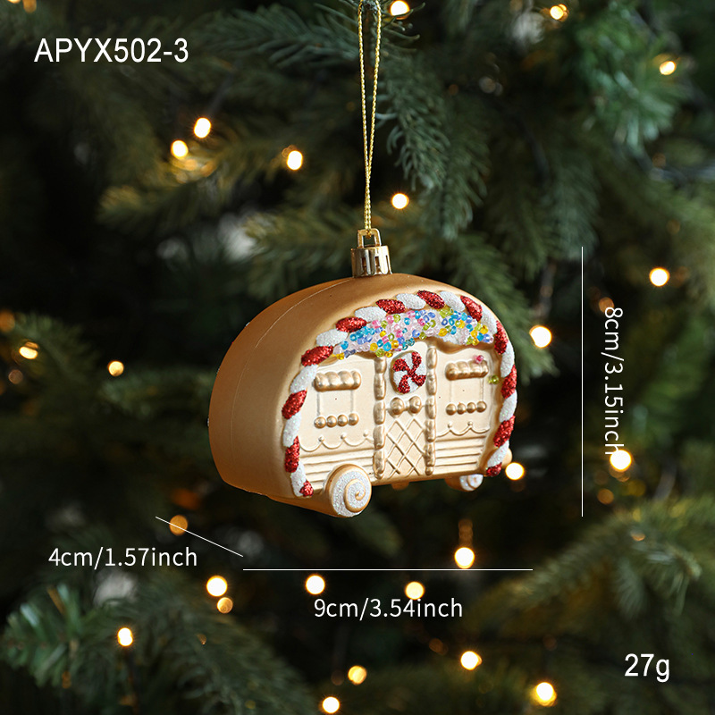 新しいゴールデンレッドゴールデン粘着粉末プラスチックペンダントマットグレーパウダー漫画ペンダントクリスマスツリーウィンドウ装飾|undefined