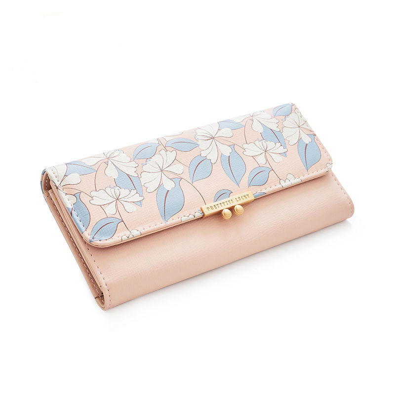 Lianbu spot wholesale 2022 new ladies long wallet printed zipper three folding fashion trend clutch bag