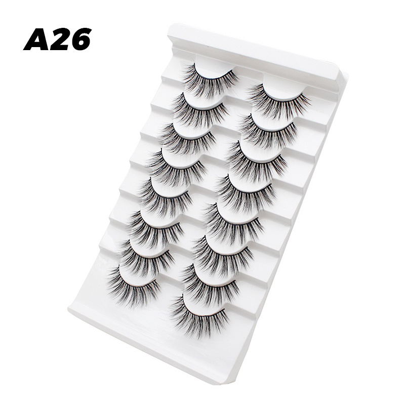 DINGSEN fuente transfronteriza fábrica pestañas falsas 8 pares de pestañas naturales gruesas de gran volumen LOGO