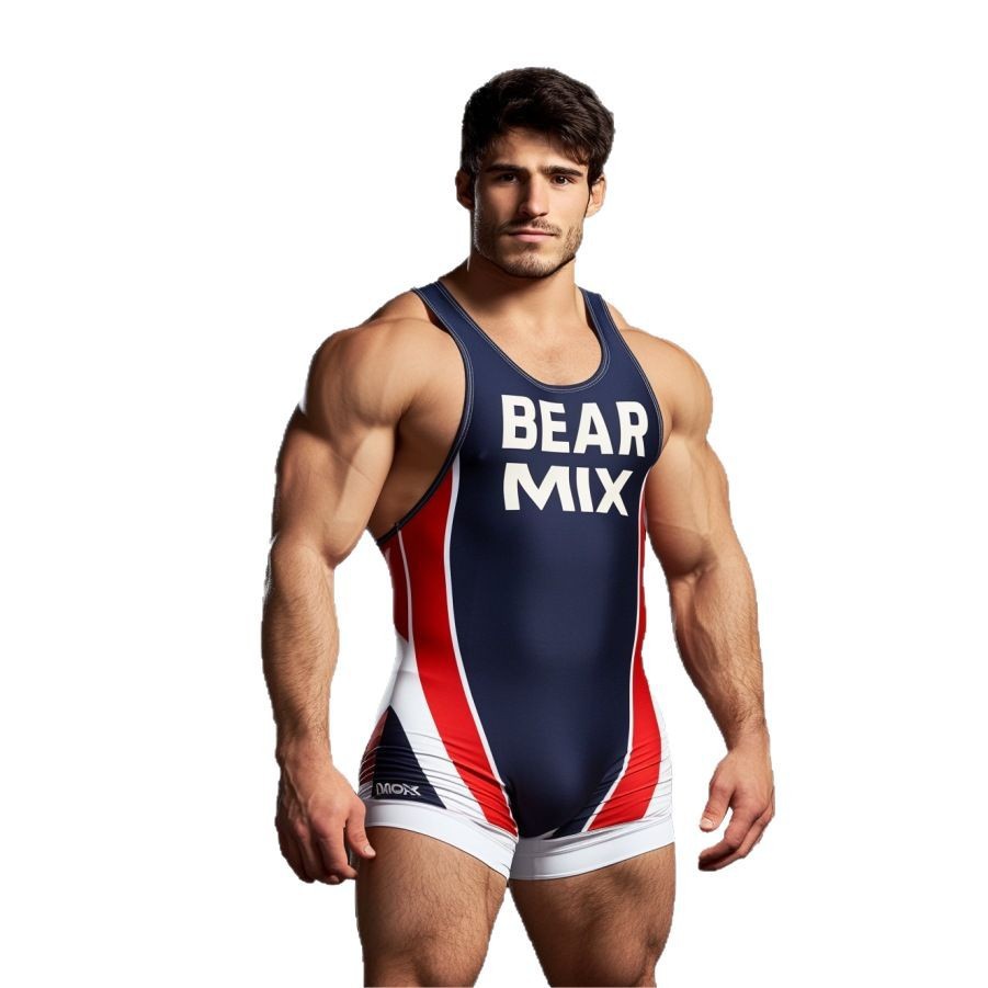 Weightlifting and Wrestling Bodysuit Full Body Printed Quick-Drying Breathable Wrestling Suit