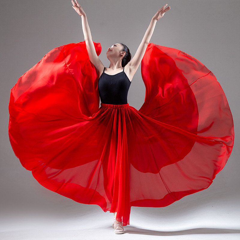 Classical dance big skirt performance clothing dresses double -layer…
