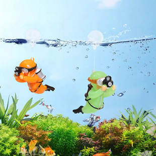 Hot sale fish tank aquarium landscaping decoration small decorations blue fat man submerged floating diver