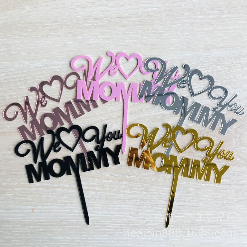 255 Acrylic Mother's Day Queen Goddess Festival Birthday Cake Decoration Card Baking Dessert Dress Up