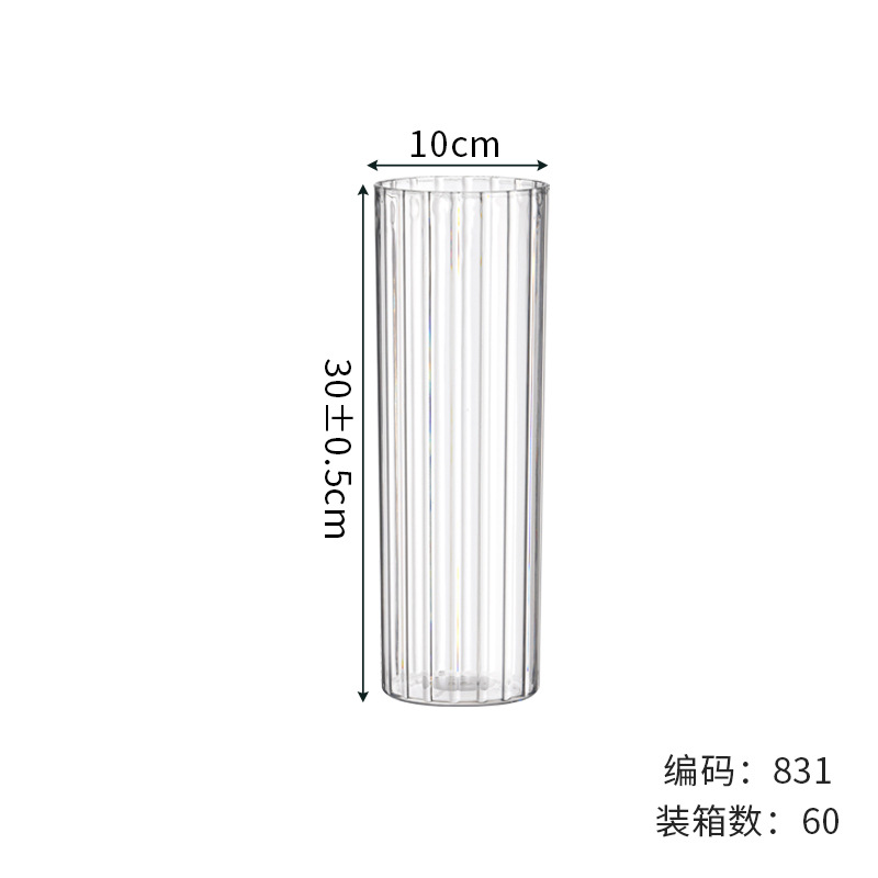 Jarrón de flores de plástico de sensación medieval de alta gama - Múltiples tamaños, alta transparencia, cubo despertador de flores, a prueba de caídas, imitación de vidrio, cubo para floristería/flores frescas