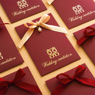 New Wedding Chinese Invitation Wholesale Simple Bronzing Wedding Invitation Print 2022 Wedding Invitation Invitation Letter