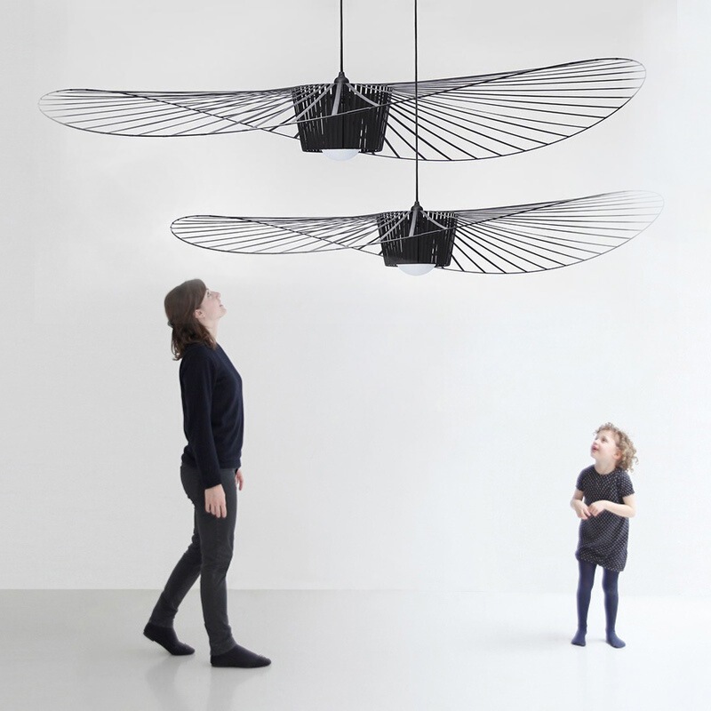 Nordic Vertigo straw hat chandelier French fabric restaurant artistic creative living room bedroom designer Net red light