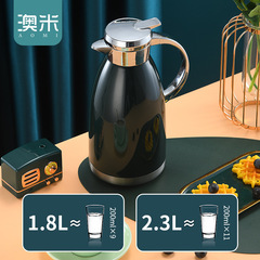 Manufacturer 304 stainless steel vacuum insulated double-layer European style coffee pot household hot water thermos welcome Roman pot