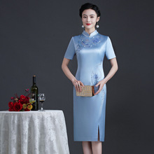新款旗袍改良复古中国风修身年轻款民国风日常国潮长款连衣裙时尚