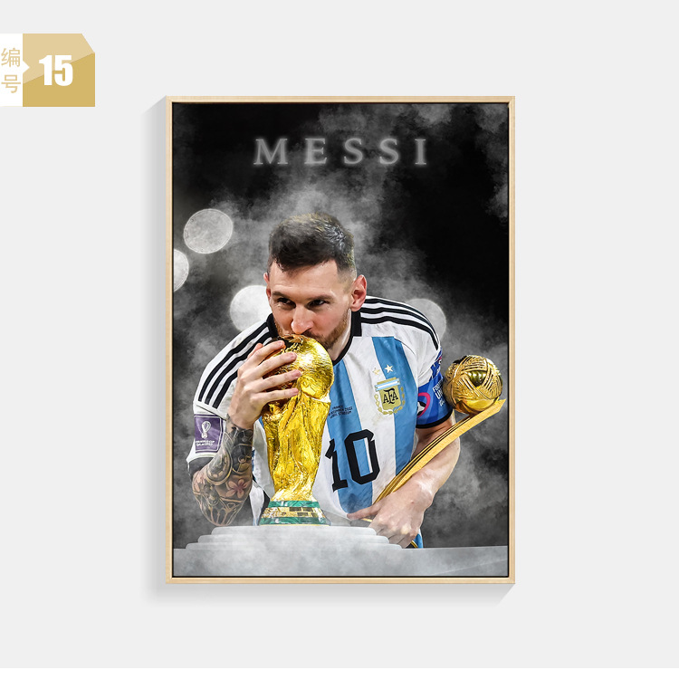 Massey cartel pintura decorativa sala de estar sofá de fondo de la pared de la barra de fútbol mural Argentina Copa del Mundo Campeonato pintura colgante