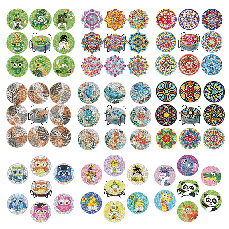 Amazonas transfronterizas diamantes pintando almohadillas de taza mares manga cruces de dibujos animados diamantes pintando almohadillas de taza didiy