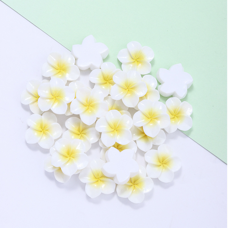 ホット販売光沢のある桃の花のカラーグラデーション 5 花びら花樹脂アクセサリー diy 小さな装身具パッチ diy ヘアピン素材|undefined