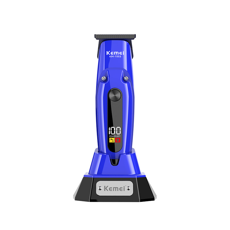 Kemei cortador de pelo eléctrico KM - 1553, cortador de pelo eléctrico, base de carga, cortador de pelo digital al por mayor