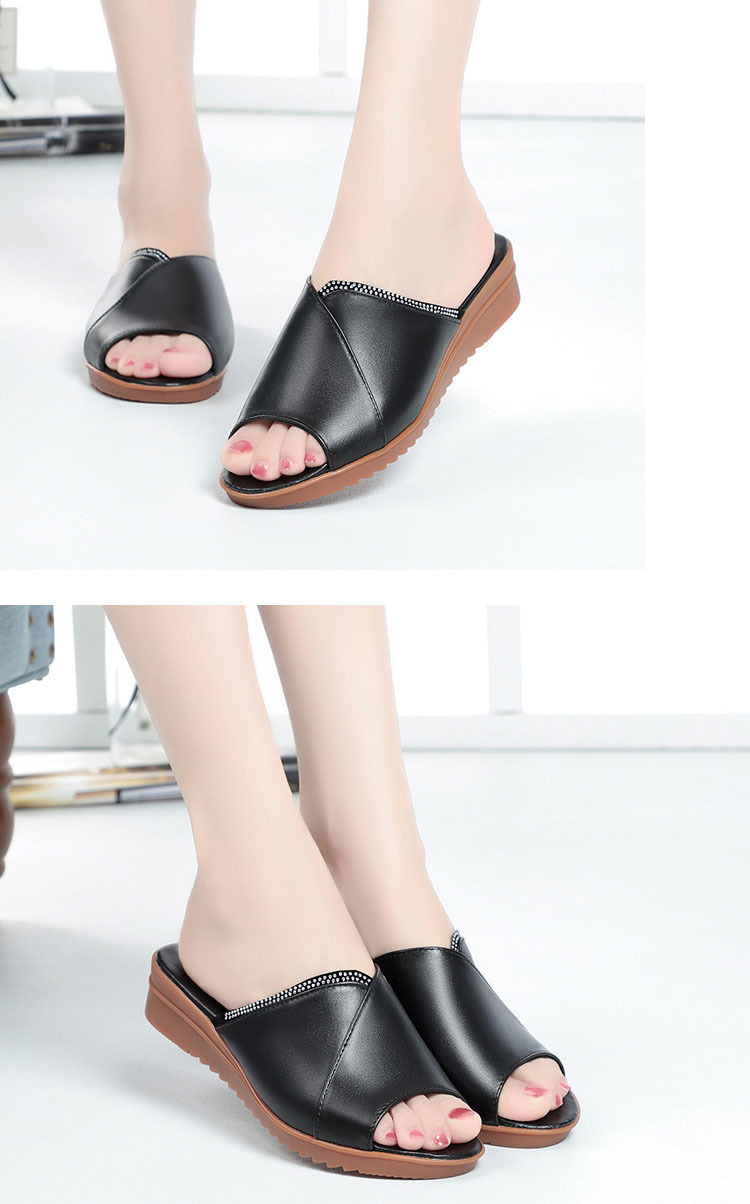 Dép sandal nữ đế bệt quai chữ V da mềm chống trượt — Xám be chi tiết 10