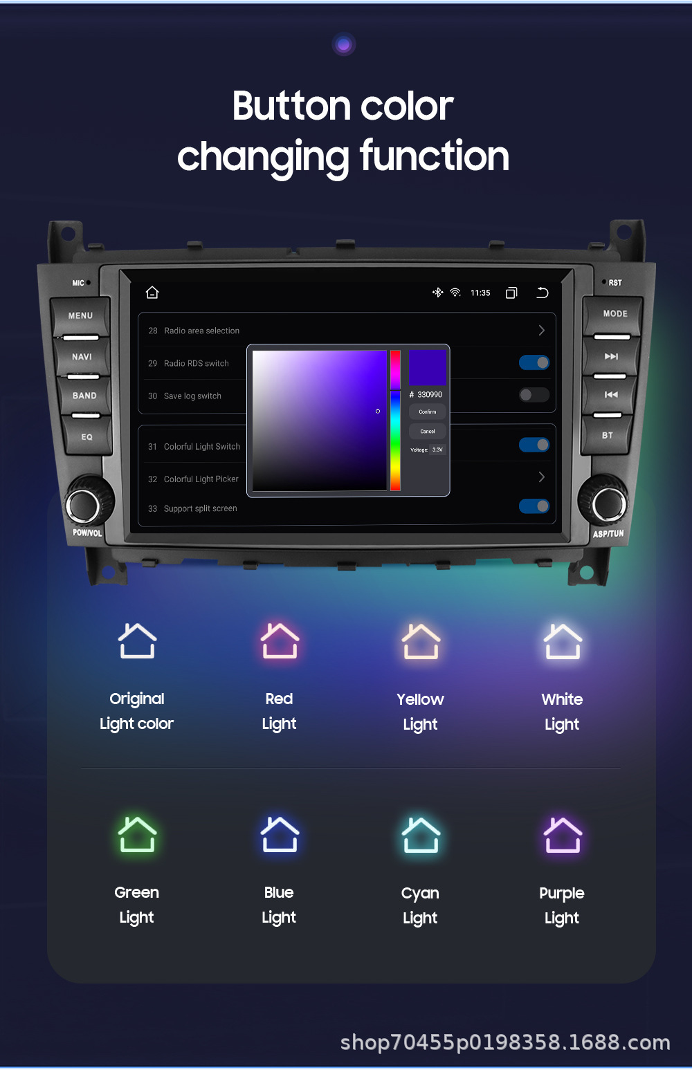 Suitable for Cross-Border Supply of Mercedes-Benz Clk W203 Navigator Android Intelligent Central Control Large Screen Reversing Image Car