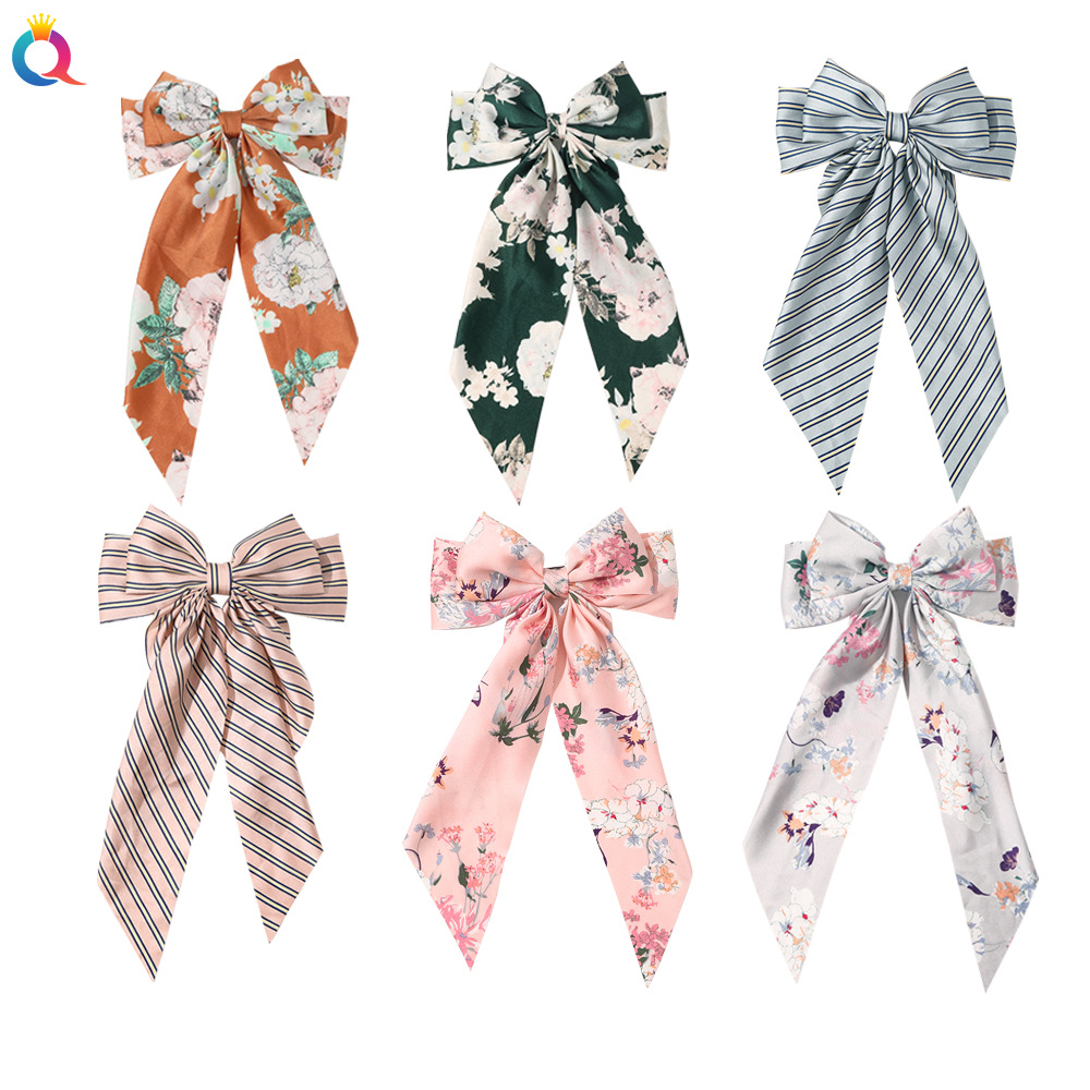 Simple Style Bow Knot Cloth Printing Hair Clip 1 Piece display picture 1