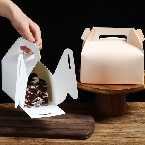 French dessert small cake box portable triangle square mousse pastry box cut cake baking packaging outer box