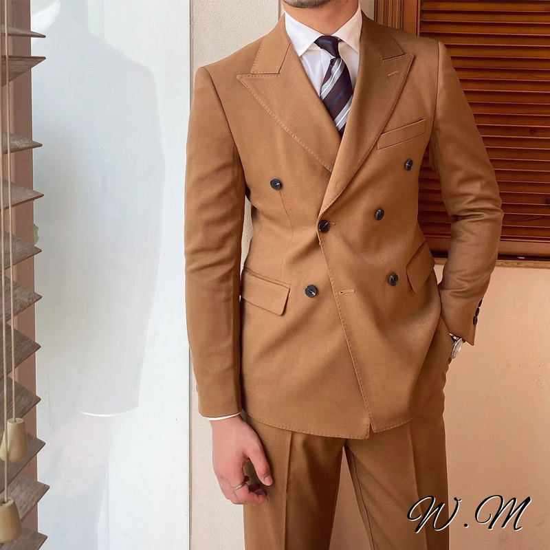 Foreign Trade Cross-Border European and American Brown Suit Suit Retro Men's Suit Business Casual Aliexpress High-End Dress Foreign Trade Cross-Border European and American Brown Suit Suit Retro Men's Suit Business Casual Aliexpress High-End Dress