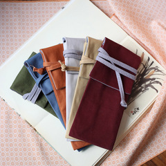 Cotton, linen, bamboo and wood tea cloth bag, tea needle, teaspoon accessories, portable fabric tea ceremony storage bag, spare tea set bag