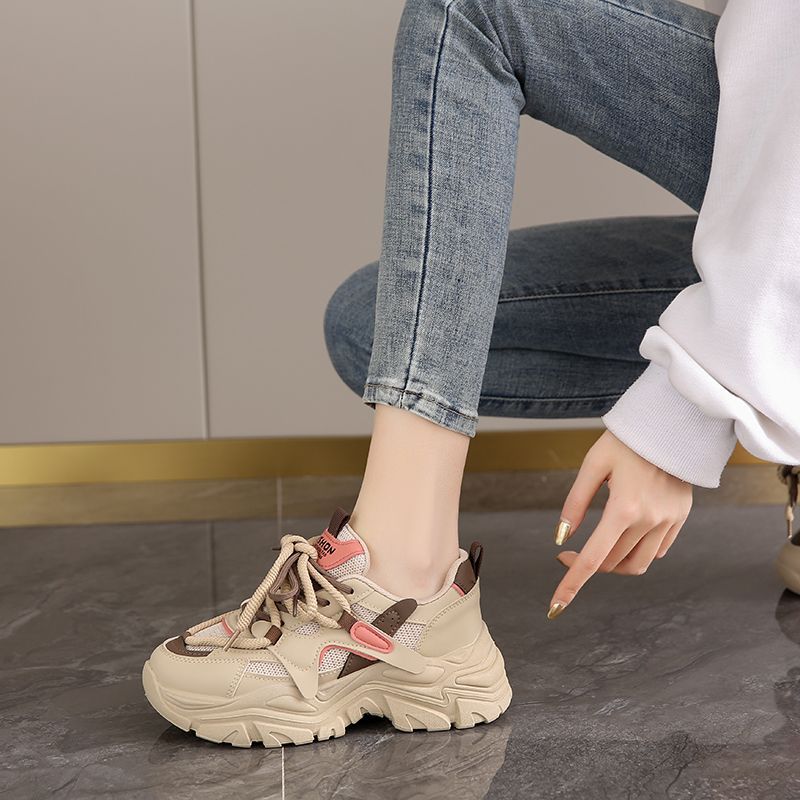 Chaussures de papa pour femmes, nouvelles chaussures à plateforme, chaussures de sport décontractées, chaussures d'étudiant polyvalentes, chaussures à semelles souples, chaussures de voyage antidérapantes_voghion.com