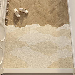 奶油侘寂風絲圈腳墊進門耐磨除塵腳墊日式家用可裁剪入戶門地墊