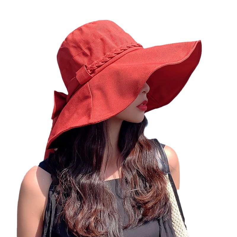Sombrero de mujer sombrero de verano sombrero de sol gran bisel anti-UV arco multifuncional sombrero de sol de moda sombrero de pescador
