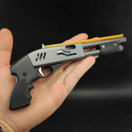 工厂直发盈图迷你小喷子8连发合金皮筋枪微缩模型摆件玩具软弹枪