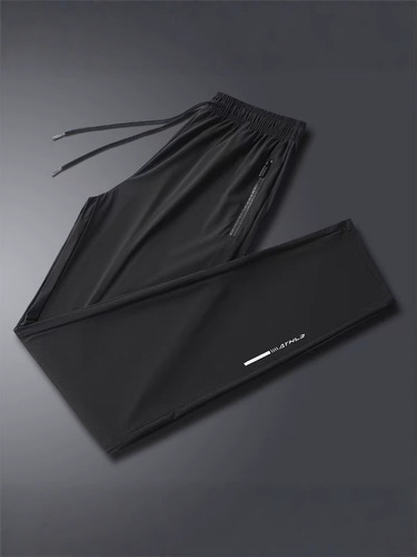 Stylish Outdoor Sports Quick-Dry Ice Filament Men's Long Pants Ultra-Thin Breathable Sweat Absorbent Casual Running Sports Fitness Pants