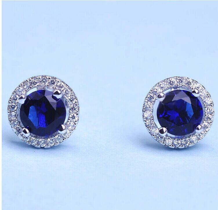 Round Pattern 1 Pair Simple Style Classic Style Round Inlay Copper Zircon Ear Studs