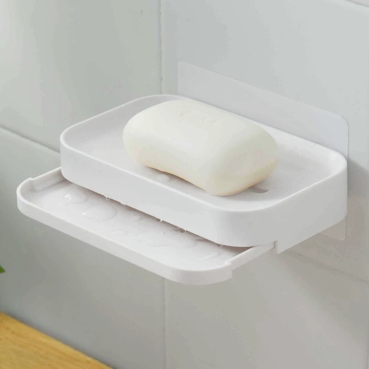 纳川 Soap box wall-mounted drain bathroom toilet without punching soap rack storage rack soap box magic tool
